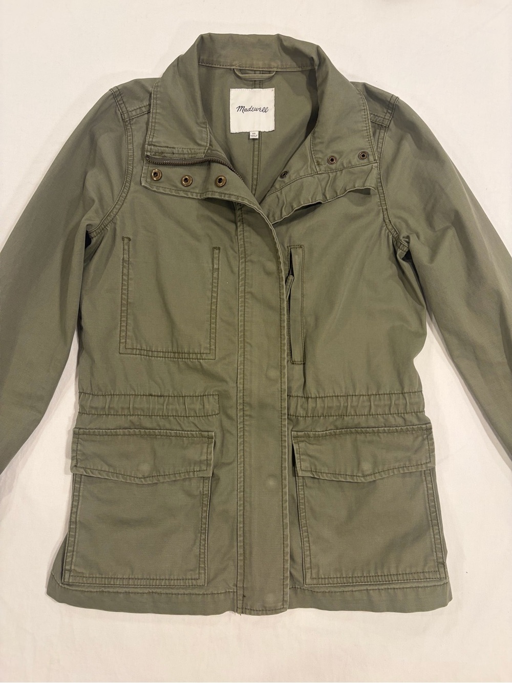 Madewell Olive Green Utility Jacket with Patch Pockets